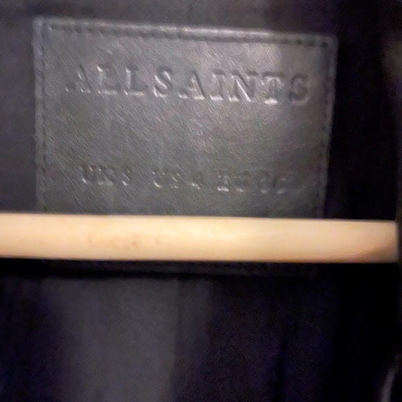 All Saints Conroy Leather Jacket Size 4 XS Ink - Picture 2 of 10